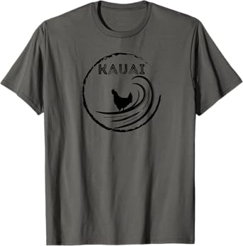 Kauai Hawaii Chicken Rooster Surf Wave coffee Design T-Shirt