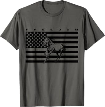 American Flag Horseback Riding Apparel - Horse T-Shirt