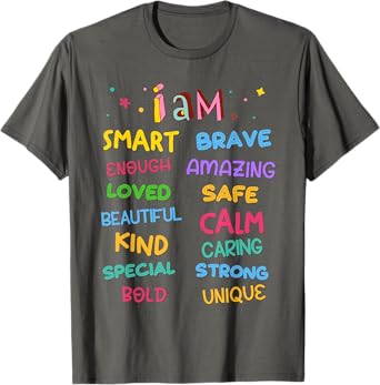 I Am Daily Affirmation Colorful Christian Kids Toddler Girls T-Shirt