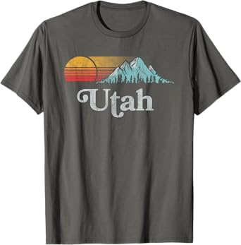 Utah Vintage Mountain Sunset Eighties Retro Graphic T-Shirt
