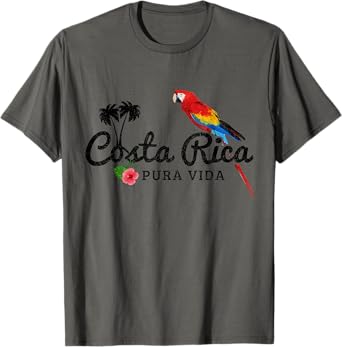 Costa Rica Parrot Macaw Vintage Pride Costa Rican Souvenir T-Shirt