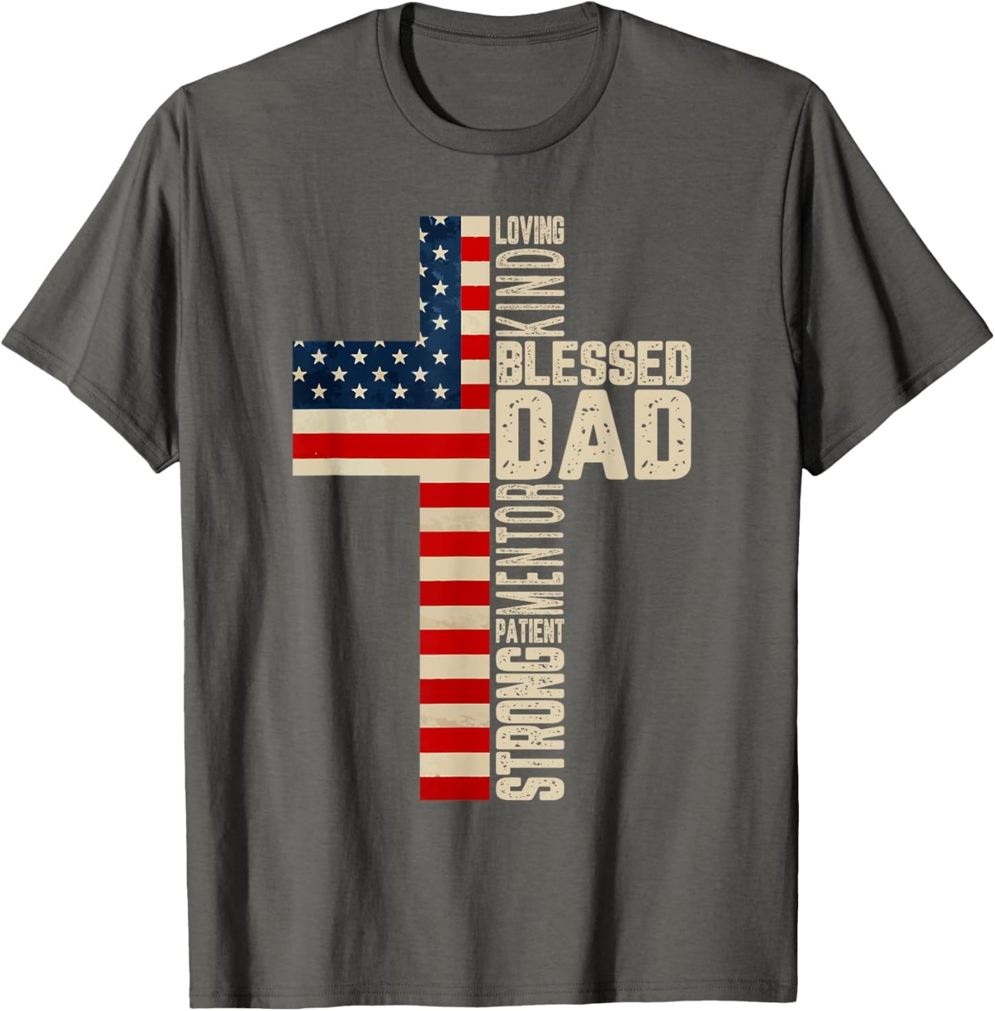 Blessed Dad Christian Father Day Gift for Men 4th July Jesus T-Shirt
