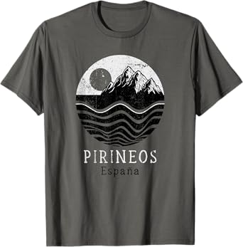 Pyrenees Vintage Mountains Hiking Camping Spain Retro T-Shirt