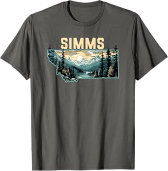 Simms Montana Outdoor Art Retro Hiking T-Shirt