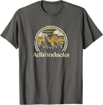 Adirondacks Mountains New York Vintage Hiking Camp Retro T-Shirt