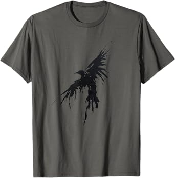 Crow Raven Shirt Distressed Flying Bird Crow Tee Shirt T-Shirt