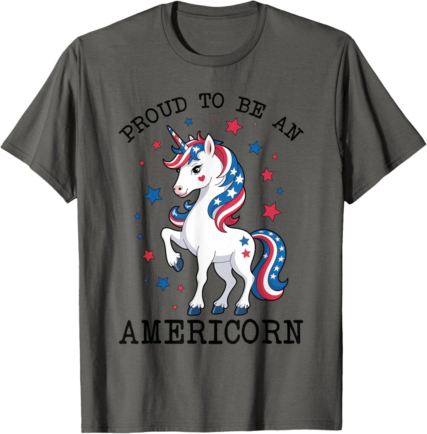 Proud to Be an Americorn Unicorn Mericorn Red White And Blue T-Shirt
