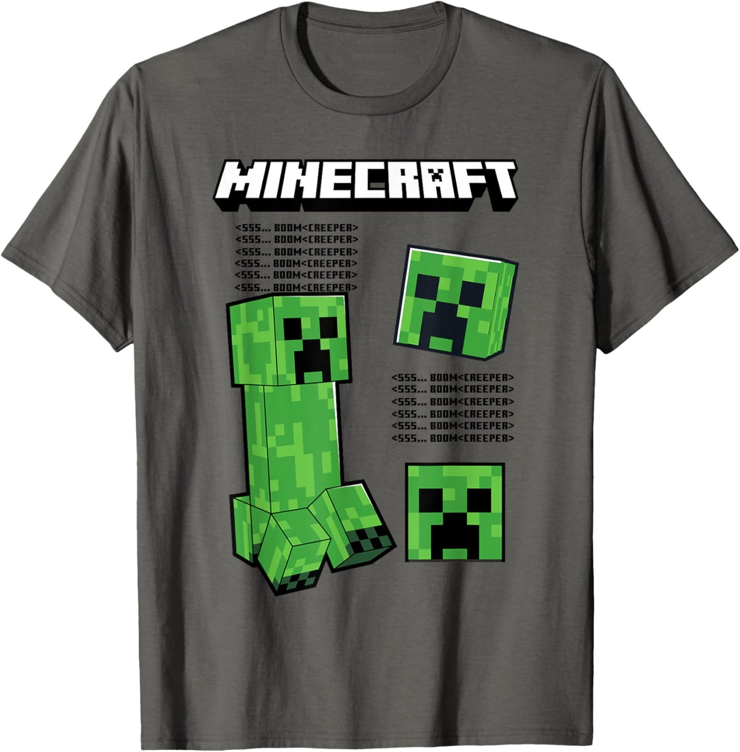 Minecraft Creeper With Floating Heads Design T-Shirt