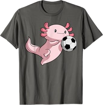 Kawaii Axolotl Pun Funny Soccer Player T-Shirt