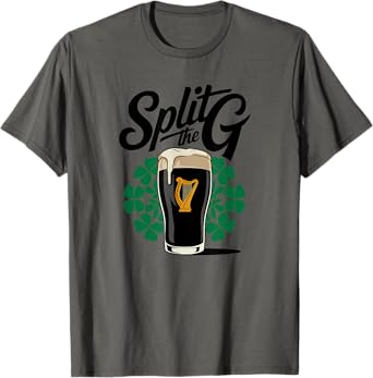 Irish Beer Split The G Shamrock Pint T-Shirt