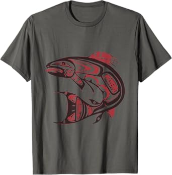 Pacific Northwest tribe art Salmon Fish Saltwater Fish T-Shirt