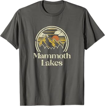 Vintage Mammoth Lakes Mountains California Hiking Camp Retro T-Shirt
