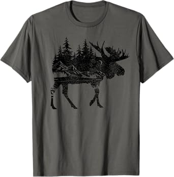 Moose Nature Alaska Hiking Fishing Camping Hunting T-Shirt