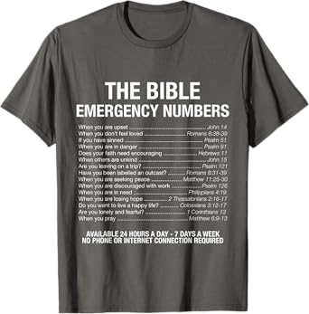 The Bible Emergency Numbers T-Shirt T-Shirt