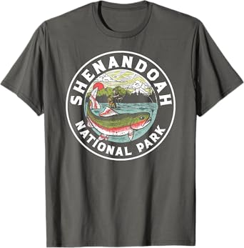 Shenandoah Fly Fishing Artistic Trout Fisherman Graphic T-Shirt