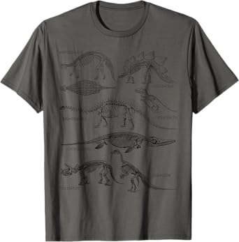 Dino Dinosaur Skeleton Clothing Vintage Paleontology Art T-Shirt