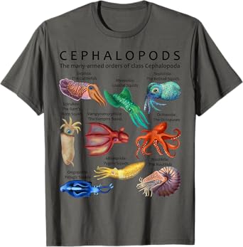 The Cephalopod: Octopus, Squid, Cuttlefish, and Nautilus T-Shirt