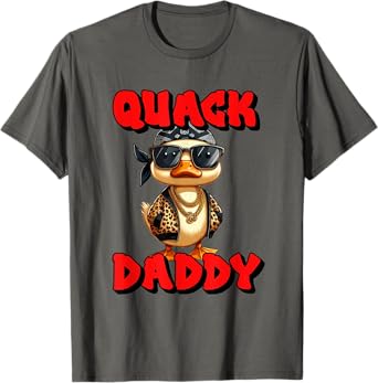 Quack Daddy Duck Cool Rap Hip Hop Duck Glasses Chains T-Shirt