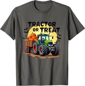 Tractor or Treat Halloween Pumpkin Harvest Trick Or Treat T-Shirt