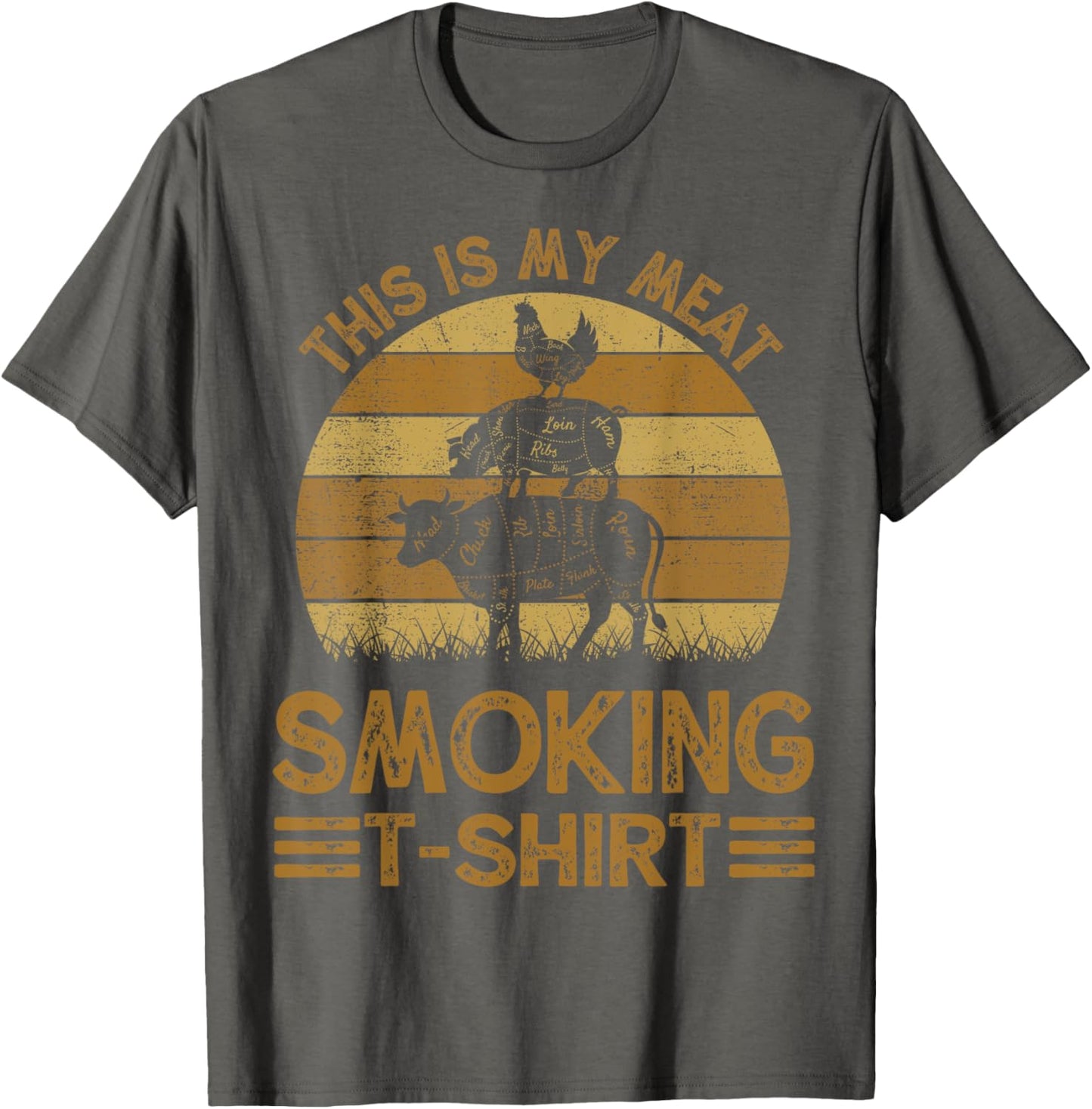 Funny This Is My Meat Smoking T-Shirt Men's BBQ Barbeque Dad T-Shirt