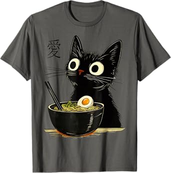 Cat Ramen Japanese, Kawaii Anime Noddles Cat T-Shirt