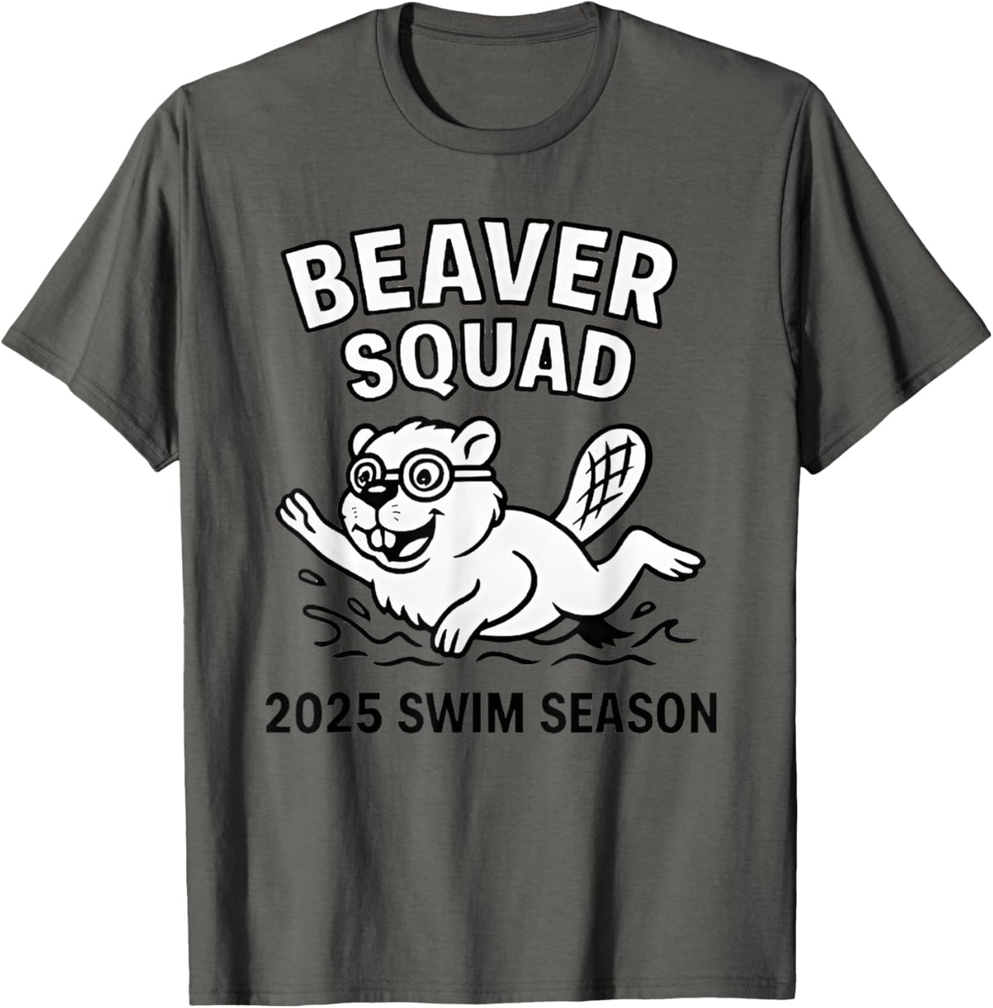 Beaver Squad 2025 Swim Team Funny Mascot Swimming T-Shirt T-Shirt