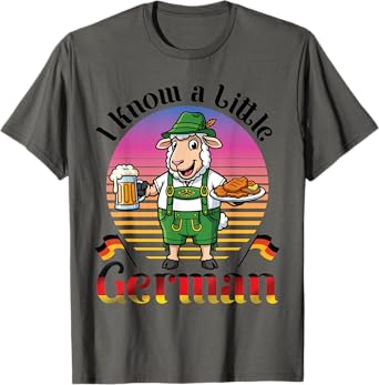 Bavarian Sheep With Beer & Schnitzel I Know A Little German T-Shirt