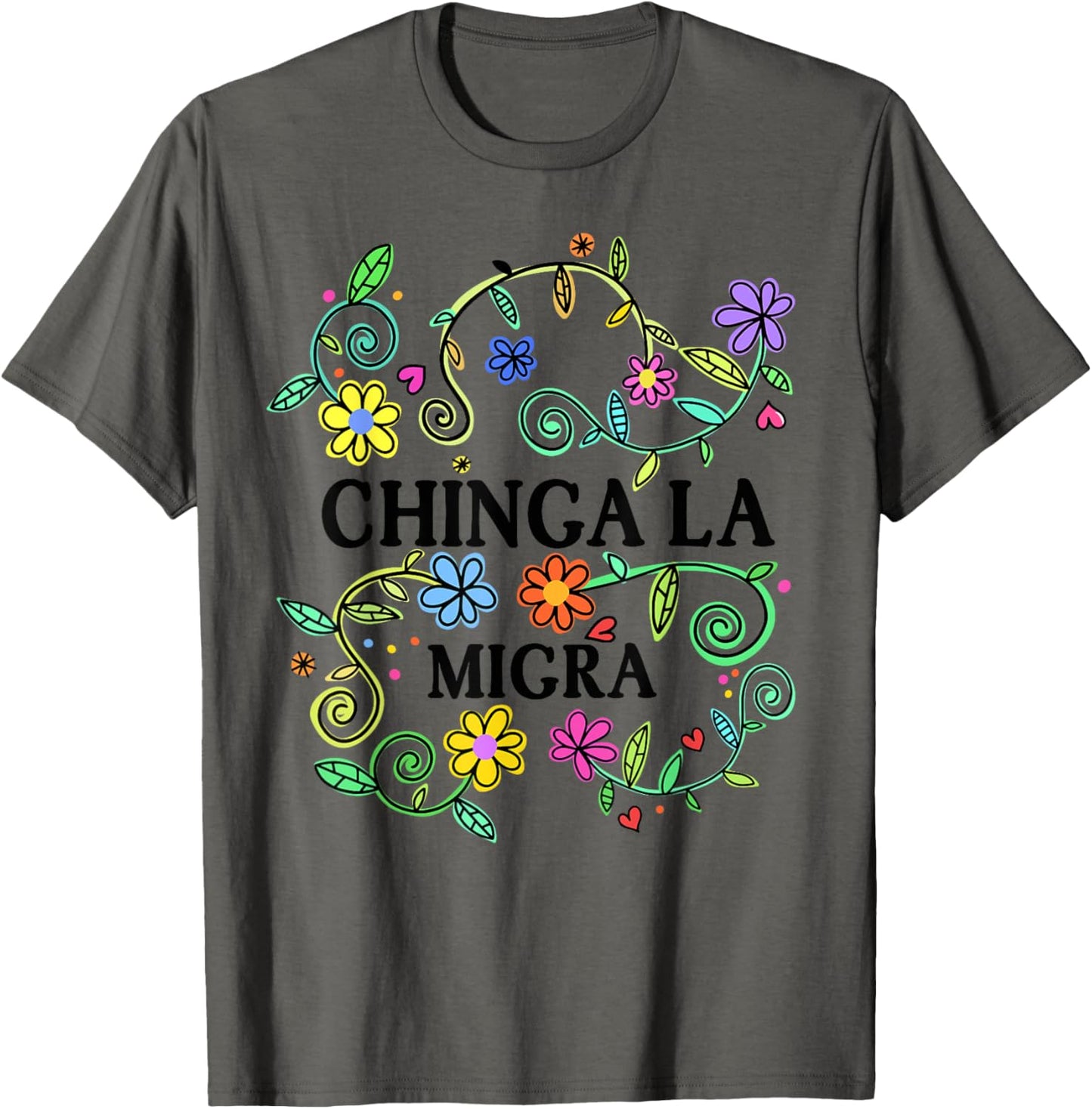 Floral Chinga La Migra Anti Ice Vintage Abolish Ice T-Shirt