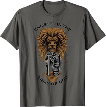 Gods Army Christian Faith Lion Warrior Religious Gifts Men T-Shirt