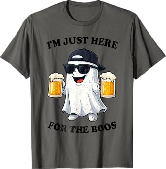 I'm Just Here For The Boos Halloween Women Ghost Cute Funny T-Shirt