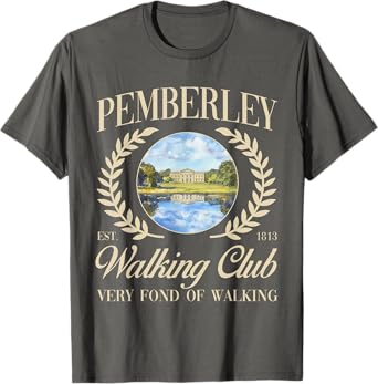 Jane Austen 250th Anniversary Pemberley Walking Club Regency T-Shirt
