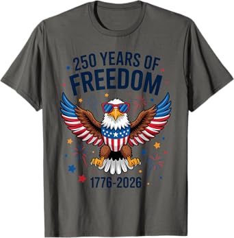 1776 to 2026 Eagle USA 250 Years Freedom Independence Day T-Shirt