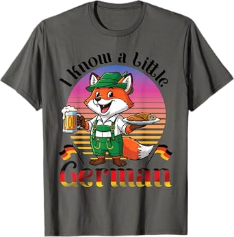 Bavarian Fox With Beer And Schnitzel I Know A Little German T-Shirt