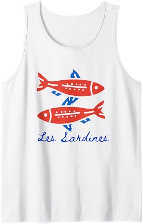Les sardines fisherman aesthetic coastal sardine fish Tank Top