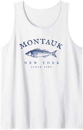Retro Montauk New York Fishing Tank Top