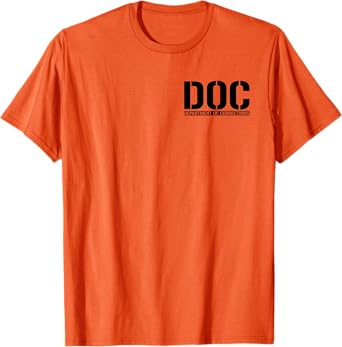 DOC DEPARTMENT OF CORRECTIONS INMATE OFFICER COSTUME TEE T-Shirt