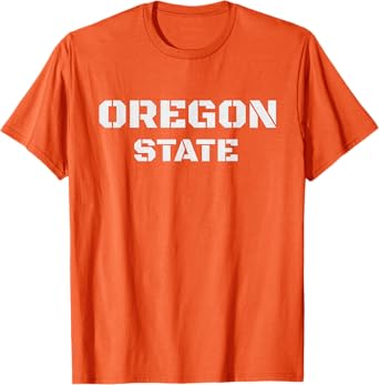 Oregon State is the Beaver State White Orange Distressed T-Shirt