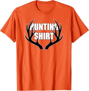 Deer Hunting Whitetail Buck Antlers Orange T-Shirt