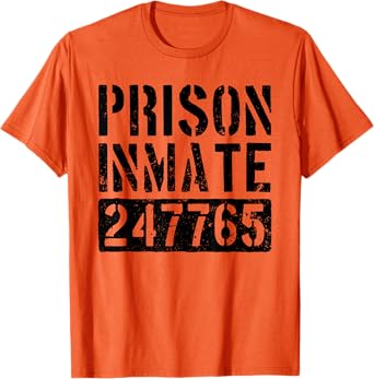 Prison Inmate Funny Jail Inmate Costume Men T-Shirt