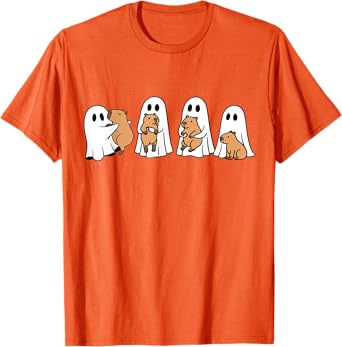 Ghost Halloween Capybara Lovers Spooky Season Fall Capy T-Shirt