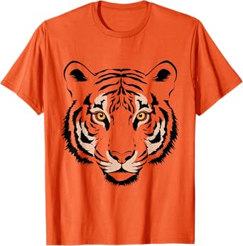 Orange Tiger Face Wild Animal Women Men Kids Tiger Head T-Shirt