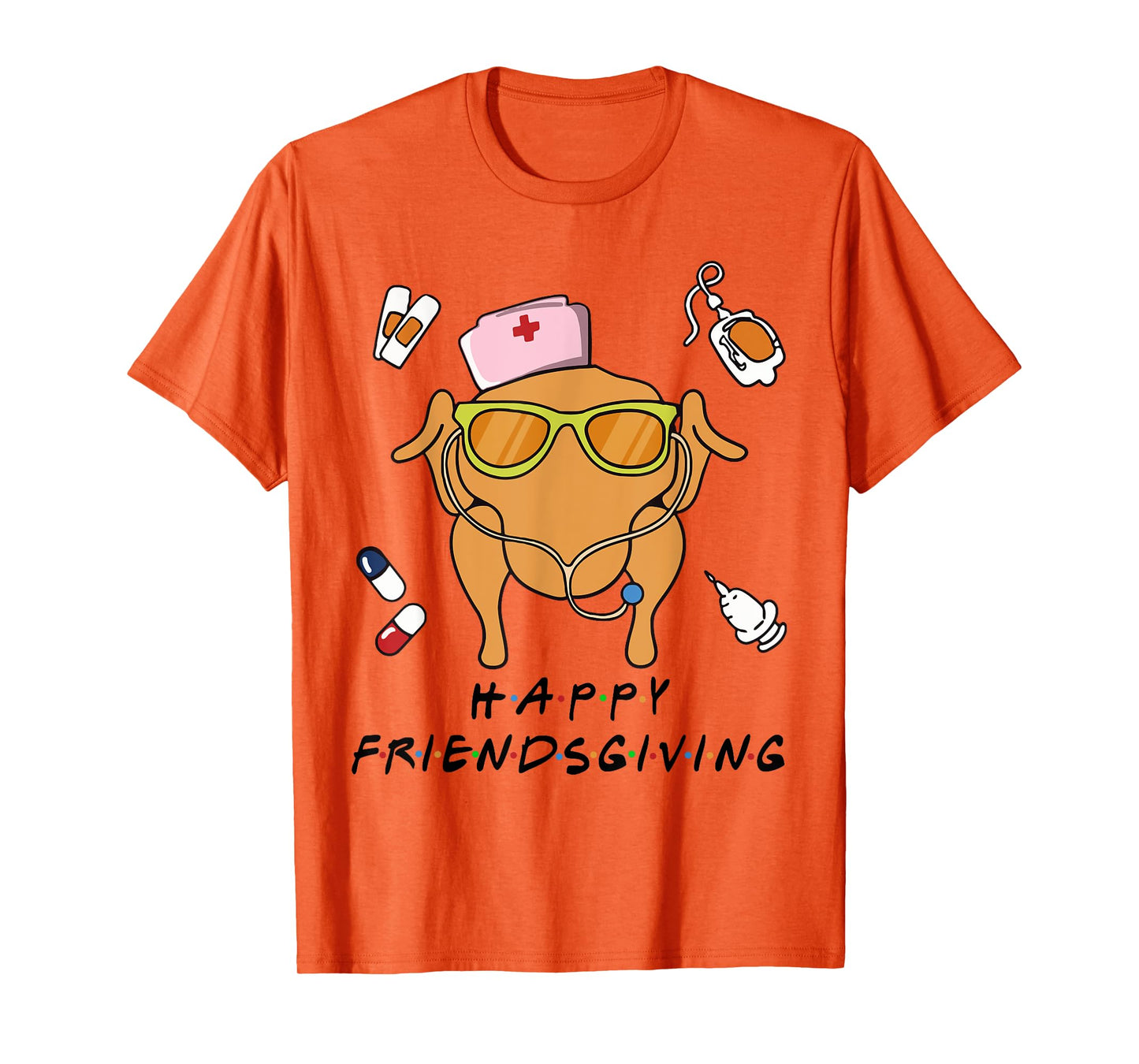Funny Turkey Nurse Happy Thanksgiving Fall Autumn Nurse Life T-Shirt