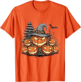 Halloween Witch Jack-O-Lantern Scary Pumpkin Spooky Season T-Shirt