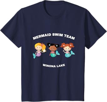 Kids Winona Lake, Indiana - Mermaid Swim Team Cute T-Shirt