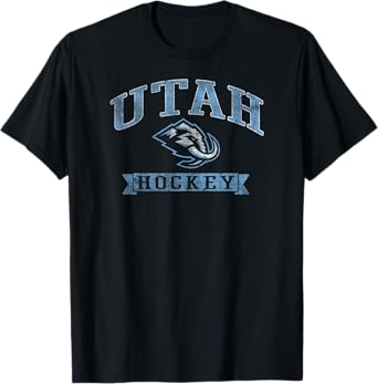 Utah Mammoth Vintage Hockey Black NHL Officially Licensed T-Shirt
