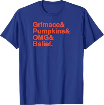 Grimace & Pumpkins & OMG & Belief - New York Baseball T-Shirt