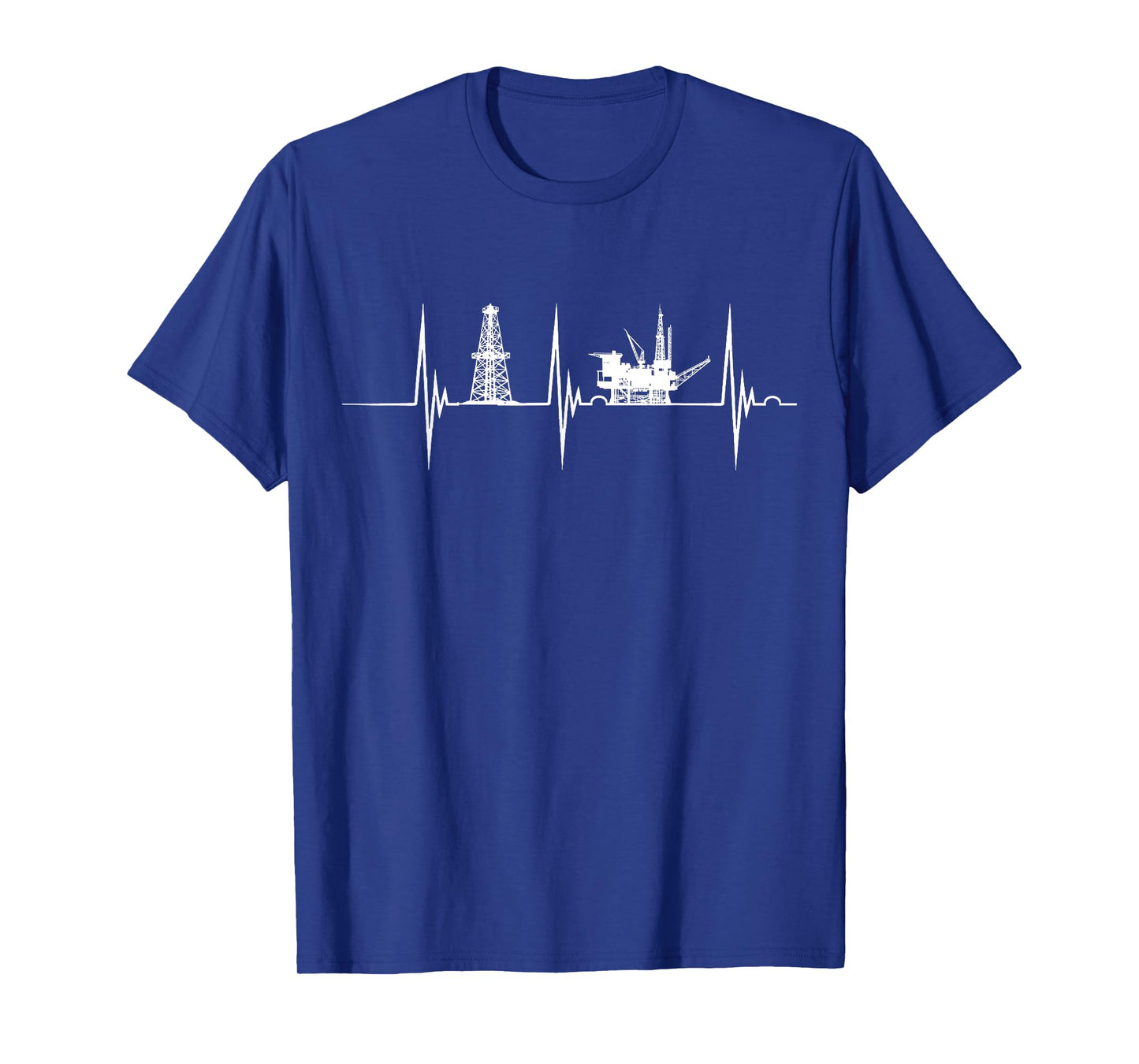 Oil Rig Heartbeat EKG Pulse Oilfield Worker American Gas T-Shirt