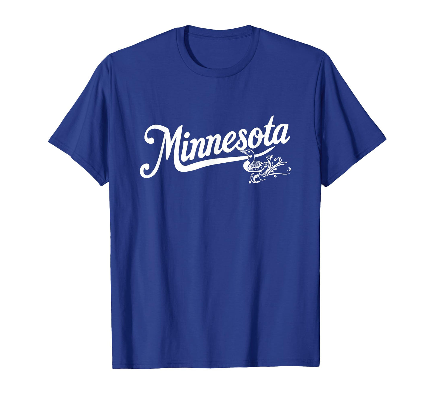 Minnesota - MN, Retro Vintage Script Common Loon Design T-Shirt