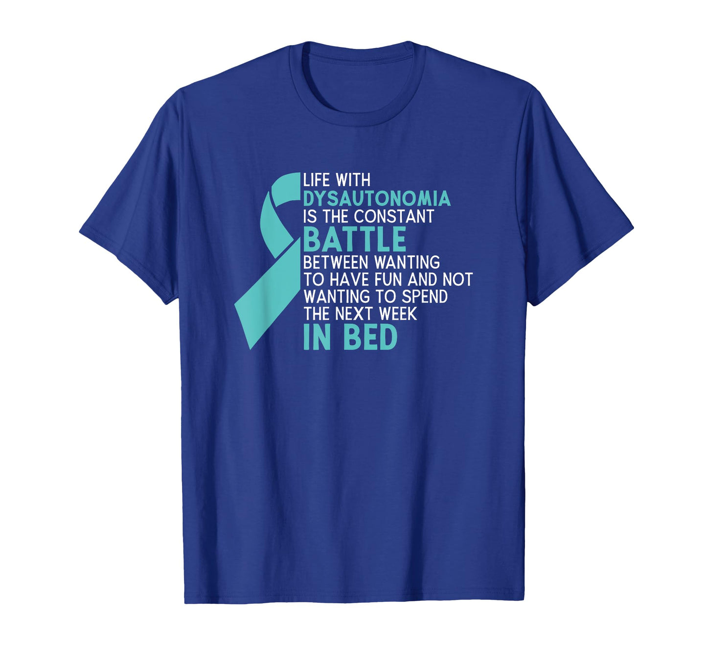 Life With Dysautonomia Dysautonomia Awareness Turquoise Pots T-Shirt, Small, Black