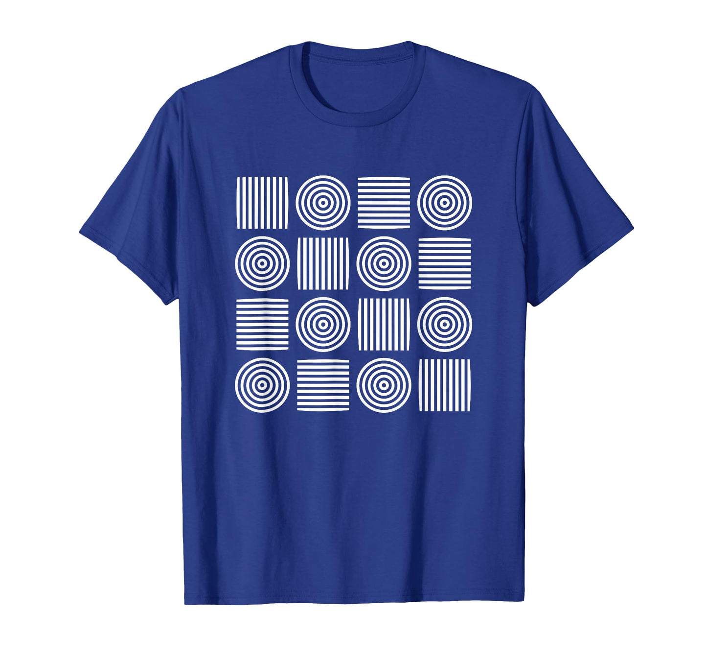 Retro Concentric Circles Stripes Bauhaus 1 Shapes Mania T-Shirt